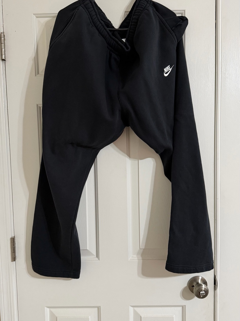 Nike Black mens Jogger Sweatpants with White Swoosh